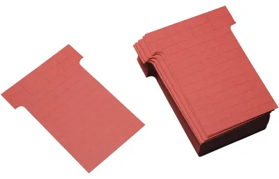 Produktbild von T-Karten Schmalformat B60xH85mm ziegelrot VE=100 Stück