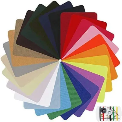 Image de Patchs thermocollants, lot de 29 pièces. Patchs colorés à repasser pour vêtements. Patchs en tissu pour jeans et vêtements. Réparation des trous et décoration.