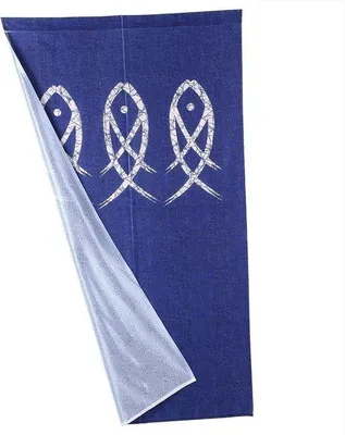 Produktbild von Japanischer Noren für Wohnzimmer, Badvorhang, gedrucktes Küchenrollo, Indigoblumen-Tapetenmuster, Schlafzimmer-Badezimmer-Dekoration, Blau, 150 x 85 cm.