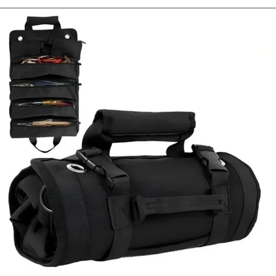 Productafbeelding van Gereedschapswagen, rollende gereedschapstas, robuust, zwart, multifunctionele organizer voor monteurs, elektriciens en doe-het-zelvers