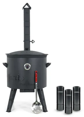 Produktbild von Posylka.de Feuerstelle Feuerofen Ø 49 cm Kasan 22 L rund Schaumlöffel 48 cm Plov Gulasch, (9-St)