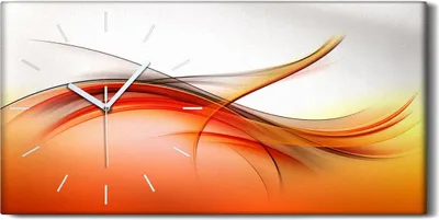 Produktbild von Leinwand Uhr Küche Wohnzimmer Bild Geräuschlos 60x30 Abstrakte Wellen Kunst - weiße Hände