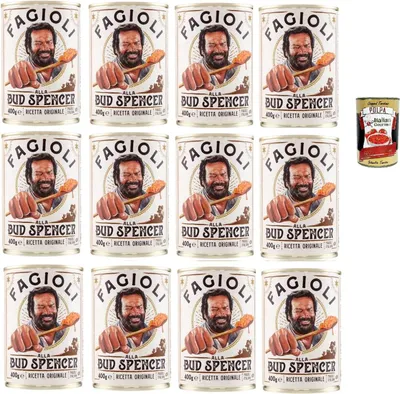 Produktbild von Bud Power- Bud-Spencer-Bohnen fertig zum Probieren 12 x 400gr + Italian Gourmet polpa 400g