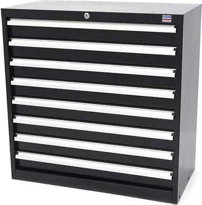 Produktbild von HBM Profi-Werkzeugschrank mit 8 Schubladen, 90 x 45 x 90 cm, schwarz