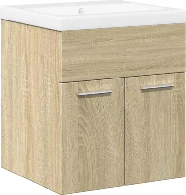 Produktbild von vidaXL 2-tlg. Badmöbel-Set Sonoma-Eiche Holzwerkstoff
