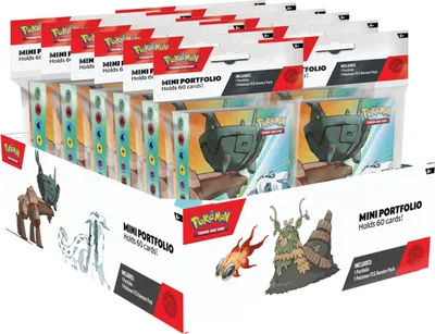 A display box of Pokémon Mini Portfolios.