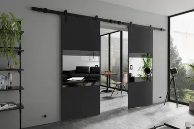 Produktbild von KIER FURNITURE MIA DUO – Schiebetür Komplettset – 212x205x1,6 cm - Graphit