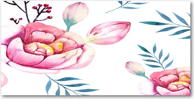Produktbild von Tulup® Glas-Bild - 100x50 -Wandkunst - Wandbild hinter gehärtetem Sicherheitsglas  - Blumen & Pflanzen - Blumenmuster - Rosa