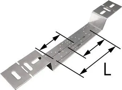 Produktbild von Abgesetzte Metallmontageplatte für Wandanschlussbögen für den Trockenbau - L = 80, 100, 150 mm
