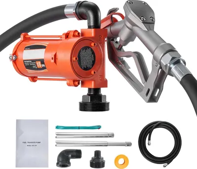 Produktbild von Kraftstoff-Transferpumpe - 12V DC Dieselpumpe - 57 L/min Förderleistung - Gusseisen-Gehäuse - Manuelle Zapfpistole - Förderschlauch - Überhitzungsschutz - Für Diesel/Benzin/Kerosin