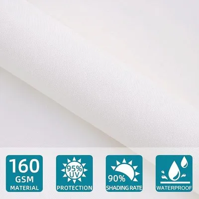 Obrázek produktu pro Sluneční plachta 3 x 5 m, krémová, vodoodpudivá, 95% ochrana proti UV záření, do exteriéru, do zahrady