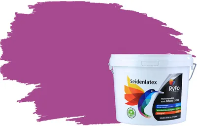 Produktbild von RyFo Colors Seidenlatex Trend Violetttöne Krokusviolett 3l - bunte Innenfarbe, weitere Violett Farbtöne und Größen erhältlich