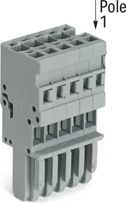 Obrázok produktu pre WAGO 1-vodičový konektor 5-pinový 769-105 sivý kódovateľný premostiteľný