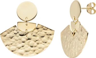 Produktbild von Ohrhänger 925 Sterling Silber gold vergoldet gehämmert