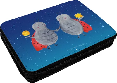 Produktbild von Mr. & Mrs. Panda Etui Sternzeichen Zwilling - Sternenhimmel Blau - Geschenk, Schlampermäppchen, Federmappe, Zwillingsbruder, Zwillinge, Mäppchen, Glückskäfer, Federtasche