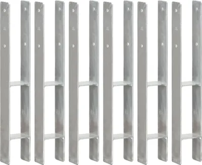 Image de Piquets de clôture 6 pcs Argenté 8x6x60 cm Acier galvanisé