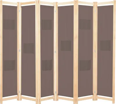 Obrázek produktu pro 6dílný paraván hnědý 240 x 170 x 4 cm textil