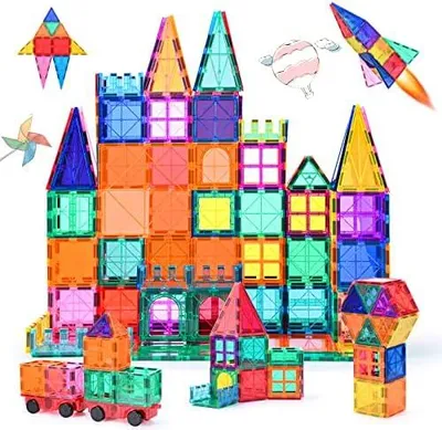 Produktbild von Magnetische Bausteine 100Pcs für Kinder ab 3+ Jahre Starke Magnet Montessori Spielzeug Kinder STEM-Lernspielzeug-Geschenk zur Förderung der Kreativität für Jungen Mädchen (100 pcs)