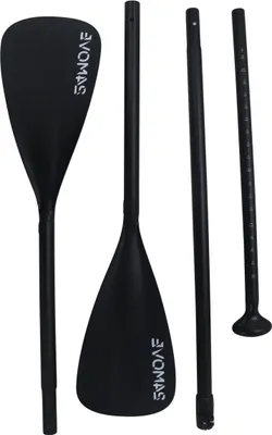 Produktbild von 24MOVE® Paddel Doppelpaddel 2in1 Stechpaddel für SUP Stand Up Board, Kajak, leicht aus Aluminium 230cm, verstellbar schwarz