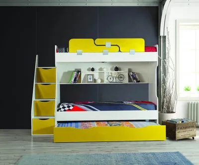 Produktbild von Etagenbett HOYKA in Gelb Hochbett Kinderbett