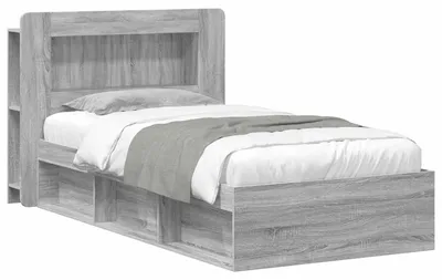 Produktbild von Bettgestell mit Stauraum Grau Sonoma 100 x 200 cm Holzwerkstoff