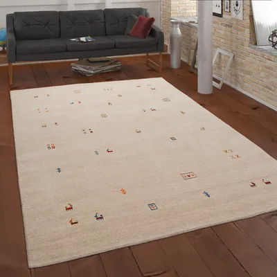 Produktbild von Paco Home Teppich Bunt Wolle Handgewebt Gabbeh Qualität Ethno Style Robust 80x150 cm