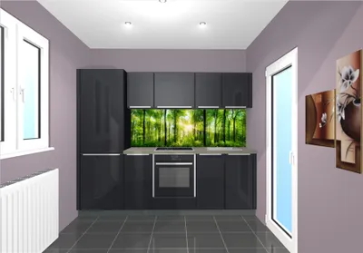 Produktbild von Küchenrückwand, Nischenverkleidung, perfekt für die Küche & das Esszimmer KR1002 - Motiv Waldpanorama