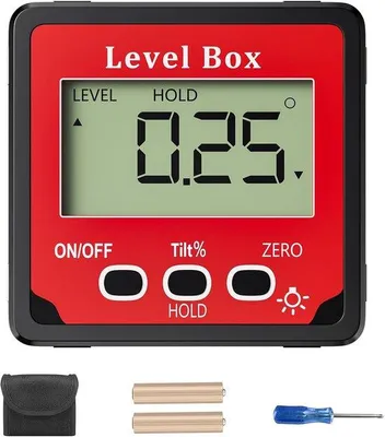 Produktbild von Digitale Goniometer, 4 x 90° digitale Wasserpegel, Präzisionswinkelmeter, magnetischer digitale Goniometer, digitale Winkelmessgerät mit LCD-Anzeige, für Holzbearbeitung und Konstruktion