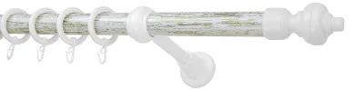 Produktbild von Gardinenstange 2-4m kürzbar Vorhangstange 28mm Komplett inkl. Gardinenringe Haken Dübeln, 3 Farben