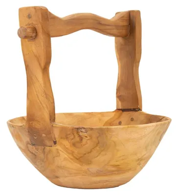 Zdjęcie produktu dla o Ferretti, miska dekoracyjna, model Timbo, kształt okrągły, 32x25x27 cm, kolor brązowy