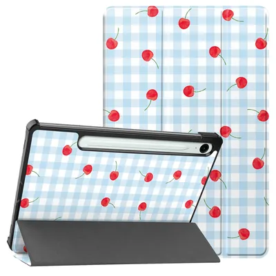Immagine prodotto di Custodia a libro a tre ante imoshion Design per Samsung Galaxy Tab S9 da 11,0 pollici / S10 Lite / S10 FE / S9 FE da 10,9 pollici - Cherry Check