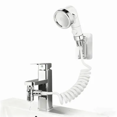 Produktbild von Handbrause für Waschbecken mit Schlauch, 3 Strahlarten, Halterung