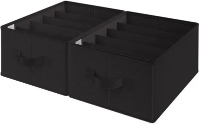 Produktbild von Kleiderorganizer 2er Pack schwarze Stofflade