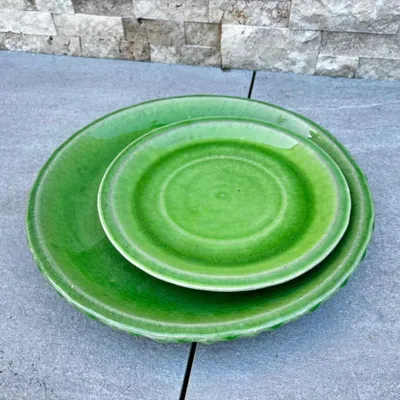 Zdjęcie produktu dla Podstawka pod doniczkę ceramiczna Provencelia Jabłkowa zieleń, Ø22 cm x H5 cm, mrozoodporna