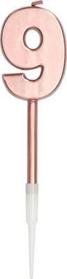 Produktbild von Zahlenkerze am Stab rosegold 9