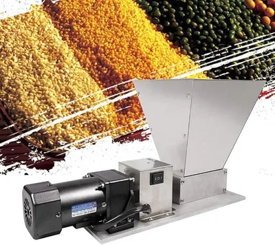 Zdjęcie produktu dla Elektryczny młynek do zbóż o pojemności 4 litry, wydajność 20 kg/h. Młynek do słodu, młyn walcowy, młyn do kruszenia, wykonany ze stali nierdzewnej, moc 60W, prędkość 75 obr./min, przeznaczony do mielenia zbóż i jęczmienia