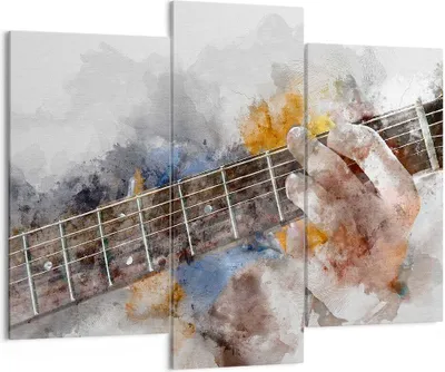 Produktbild von Bild auf Leinwand - Leinwandbild - Gitarre Musik - 130x100cm - Wand Bild - Wanddeko - Wandbilder - Leinwanddruck - Bilder - Kunstdruck - Wanddekoration - Leinwand bilder - Wandkunst - CB130x100-3448