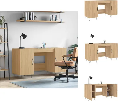 Produktbild von vidaXL Schreibtisch Sonoma-Eiche 140x50x75 cm Holzwerkstoff -  Schreibtische