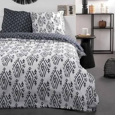Image de Ensemble housse de couette TODAY Blanc Noir 220 x 240 cm 3 pièces