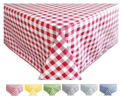 Tischdecke abwaschbar kariert rot 140x180 cm