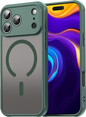 Immagine prodotto di Custodia magnetica per iPhone 17 Pro Max, retro opaco semitrasparente, cover antiurto con protezione della fotocamera Viola