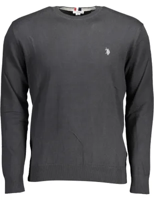 Produktbild von Eleganter Herren Pullover Schwarz - Langarm, Rundhals & Stickerei