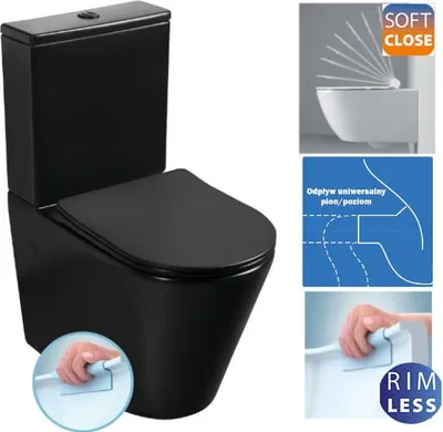 Produktbild von Domotechnika | Kompakt-wc - 815x385x630 Mm - Rimless - Schwarz Matt - Wc-sitz Softclose