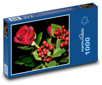 Obrázek produktu pro Puzzle 1000 Červená růže a bobule - martinpuzzle