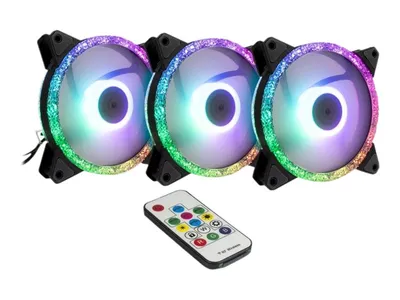 Image de Inter-Tech Lüfter 120*120*25 ARGUS RGB-FAN SET RS-07, 3X LED retail