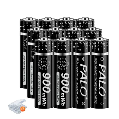 Produktbild von Wiederaufladbares Batterieladegerät, 8 Steckplätze, intelligente Ladetechnologie, 12PCS AAA Batterie