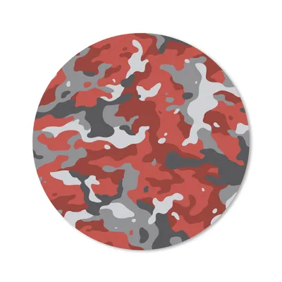 Produktbild von MuchoWow® Mauspad Mousepad Rot mit grauem Camouflage-Muster 30x30 cm - Mousepads - Maus Mat - Pad - Mausunterlage - Tischunterlage - Schreibtischmatten