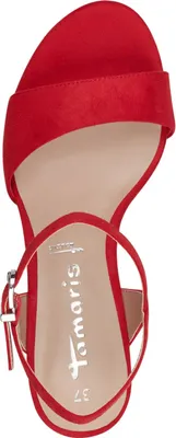 Produktbild von Tamaris Damen Sandale Sandalette Stoff weiche Haptik 1-28028-42, Größe:39 EU, Farbe:Rot