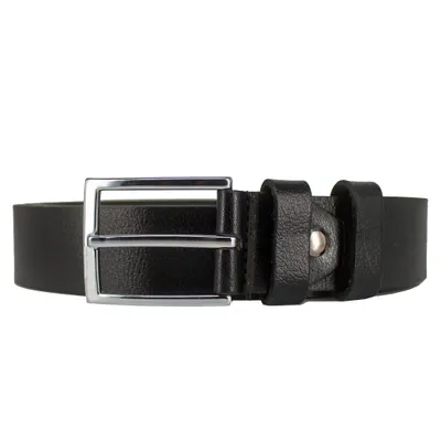 Produktbild von Echtleder Gürtel 35 mm breit, Taillenweite 105 cm, Gürtellänge 120 cm – Schwarz Herren kürzbar