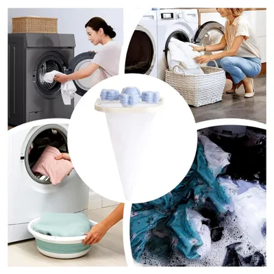 Produktbild von Flusenfänger für die Waschmaschine - Wiederverwendbare Netzfiltertasche zur Haarentfernung, Reinigungsball für die Waschküche, Schmutz- und Pelzfalle